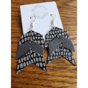 Hand cut drop earrings